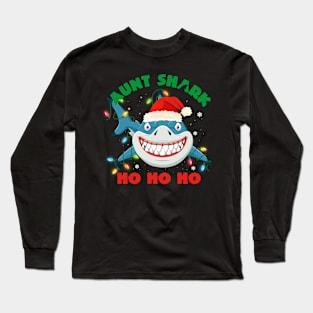 Aunt Shark Ho Ho Ho Christmas Long Sleeve T-Shirt